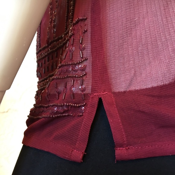 WHBM • Madder Red • embellished top Sz S - Picture 9 of 10